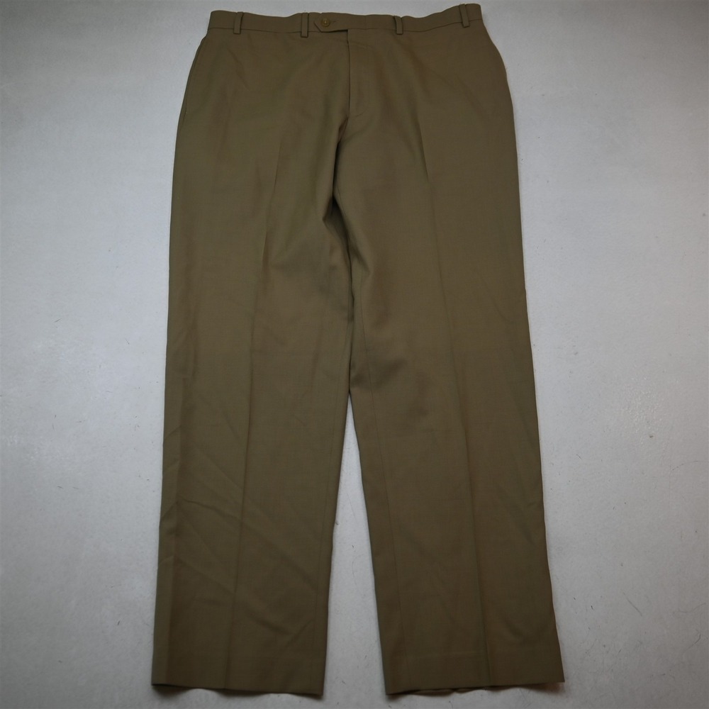 Lauren Ralph Lauren 38x32 Khaki 100% Wool Total Comfort Classic Dress Mens Pants